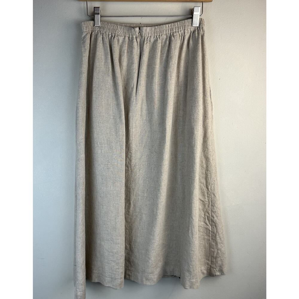 VTG National Wildlife Federation Linen Blend Skirt Yellow Floral Embroidered M - Picture 12 of 14